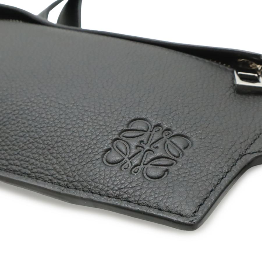 LOEWE ロエベ アナグラム バーティカル Tポケット ボディバッグ ミニバッグ ソフトグレインカーフ レザー ブラック 黒 シルバー金具 | LOEWE | 02