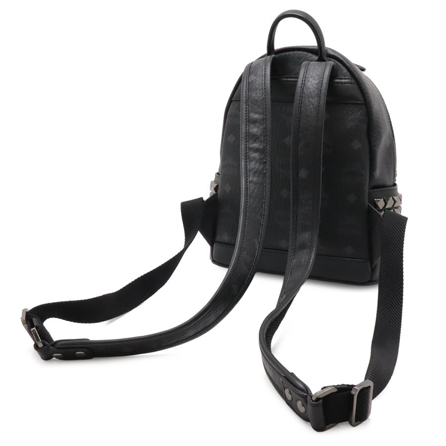 MCM エムシーエム ヴィセトス ロゴグラム バックパック リュックサック スタッズ PVC レザー ブラック ゴールド金具 シルバー金具 | MCM | 01