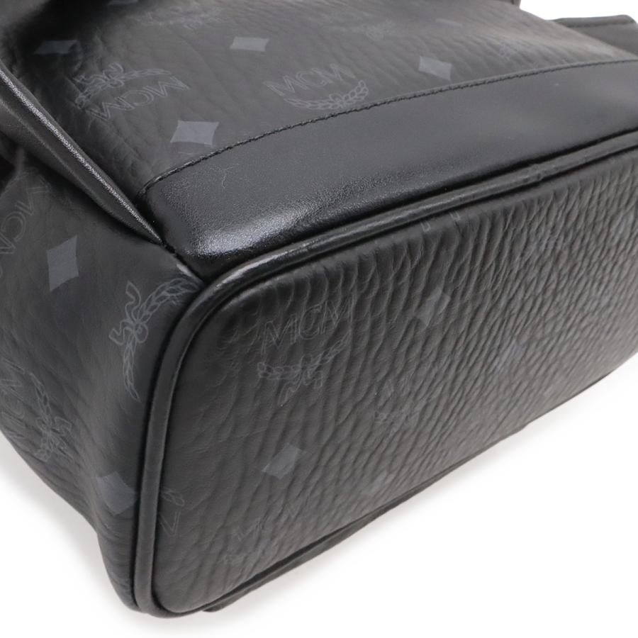 MCM エムシーエム ヴィセトス ロゴグラム バックパック リュックサック スタッズ PVC レザー ブラック ゴールド金具 シルバー金具 | MCM | 02
