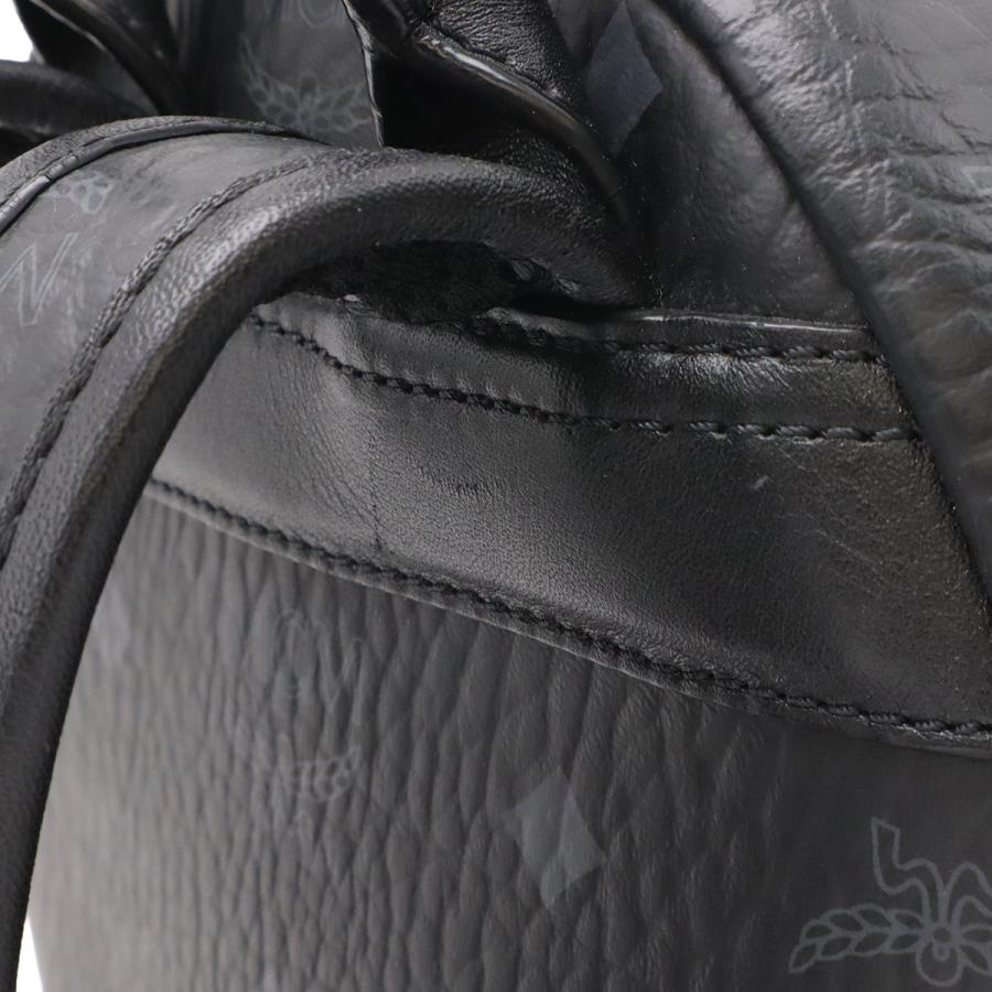 MCM エムシーエム ヴィセトス ロゴグラム バックパック リュックサック スタッズ PVC レザー ブラック ゴールド金具 シルバー金具 | MCM | 03
