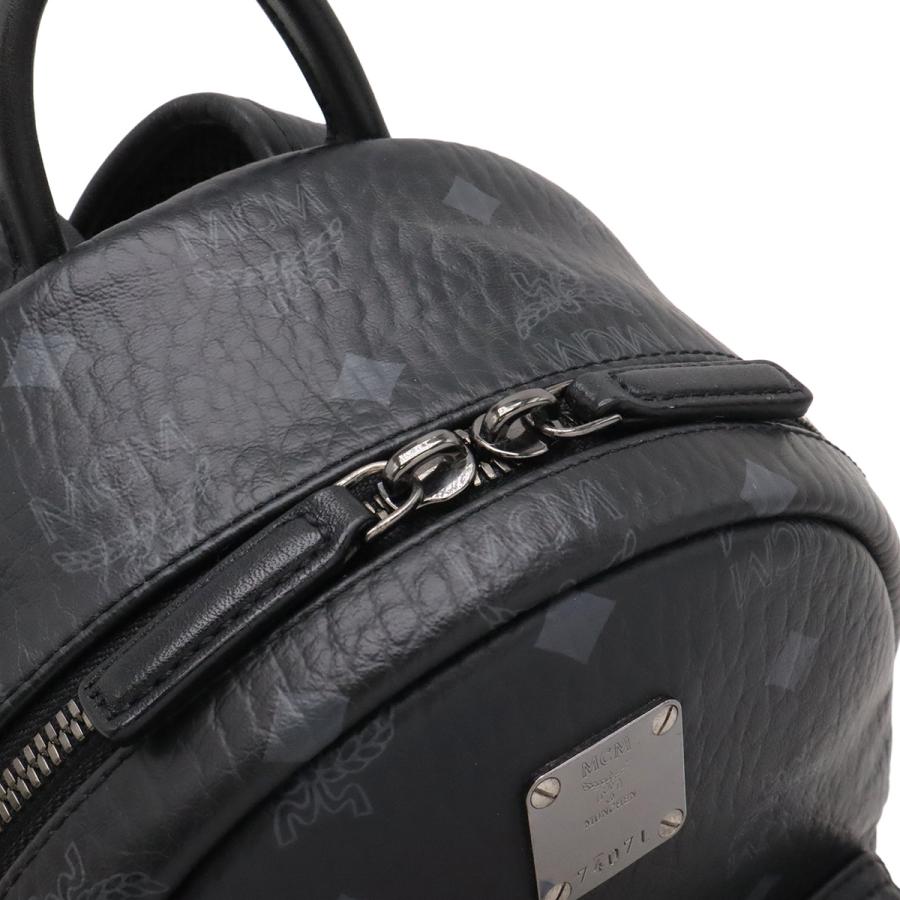MCM エムシーエム ヴィセトス ロゴグラム バックパック リュックサック スタッズ PVC レザー ブラック ゴールド金具 シルバー金具 | MCM | 05