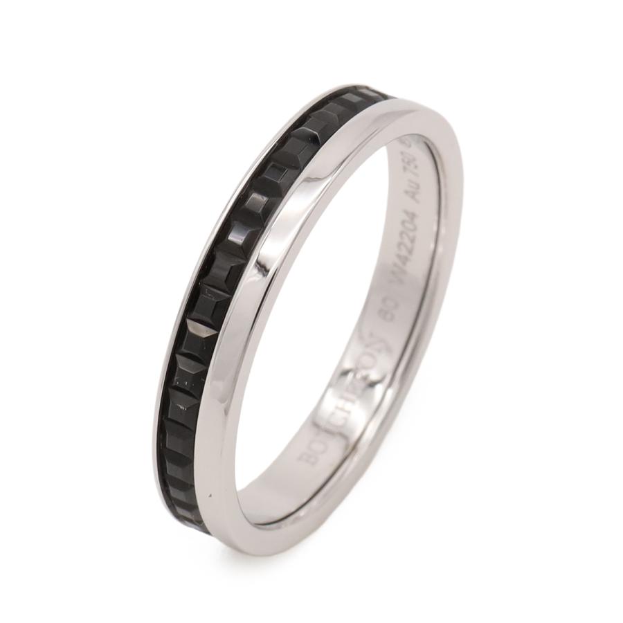 BOUCHERON ブシュロン キャトル ブラック リング ハーフ 指輪 K18WG ホワイトゴールド ブラックPVD #60 日本サイズ約19号 | BOUCHERON