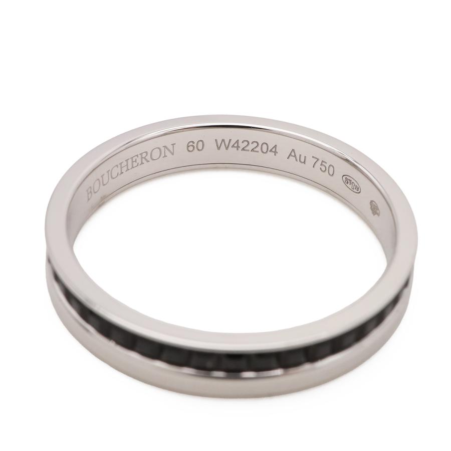BOUCHERON ブシュロン キャトル ブラック リング ハーフ 指輪 K18WG ホワイトゴールド ブラックPVD #60 日本サイズ約19号 | BOUCHERON | 03