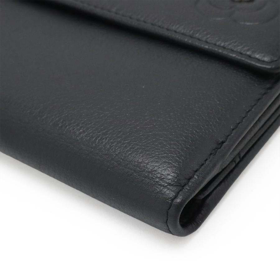 CHANEL シャネル カメリア Wホック ダブルホック 長財布 レザー ブラック 黒 シルバー金具 A46509 | CHANEL | 02