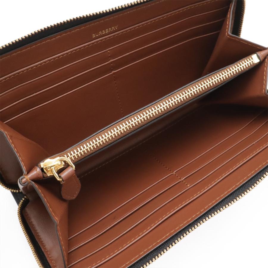 BURBERRY バーバリー エルモア ストライプ ラウンドファスナー 長財布 PVC レザー ベージュ ブラック レッド ゴールド金具 8027427 | BURBERRY | 03