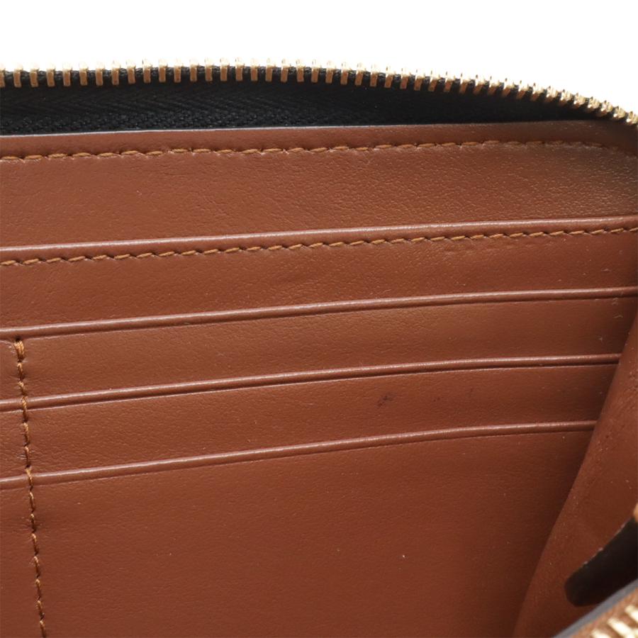 BURBERRY バーバリー エルモア ストライプ ラウンドファスナー 長財布 PVC レザー ベージュ ブラック レッド ゴールド金具 8027427 | BURBERRY | 06