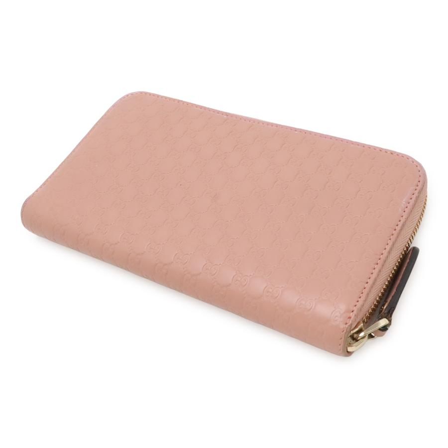 GUCCI グッチ マイクログッチシマ ラウンドファスナー 長財布 レザー ピンク ゴールド金具 アウトレット品 449391 | GUCCI | 01