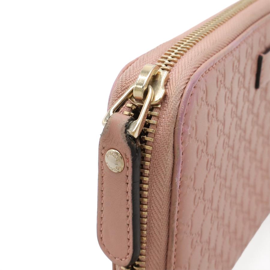 GUCCI グッチ マイクログッチシマ ラウンドファスナー 長財布 レザー ピンク ゴールド金具 アウトレット品 449391 | GUCCI | 03