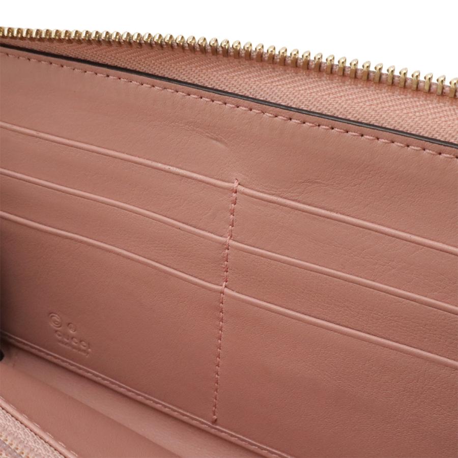 GUCCI グッチ マイクログッチシマ ラウンドファスナー 長財布 レザー ピンク ゴールド金具 アウトレット品 449391 | GUCCI | 06