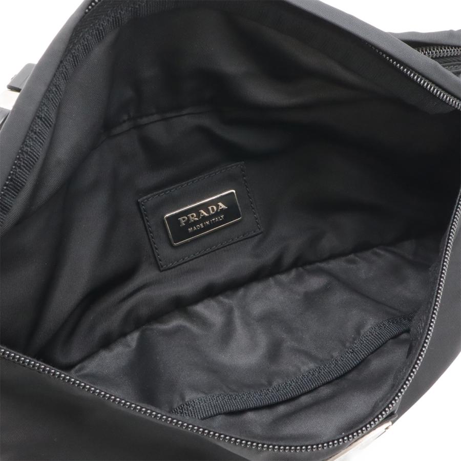 PRADA プラダ トライアングルロゴ ボディバッグ ウエストポーチ ウエストバッグ ヒップバッグ ナイロン ブラック シルバー金具 | PRADA | 05