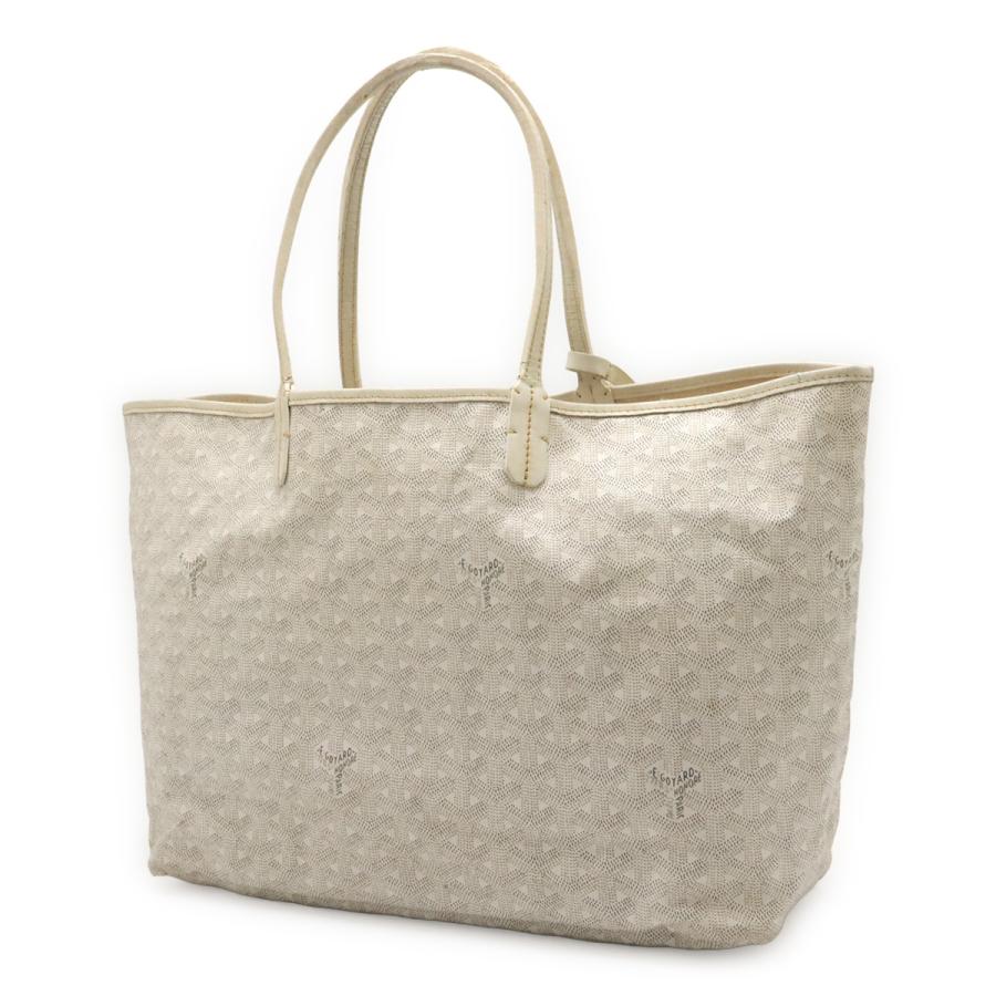 GOYARD ゴヤール サンルイPM トートバッグ ショルダーバッグ セミショルダー コーティングキャンバス レザー ホワイト 白 グレー | GOYARD | 01