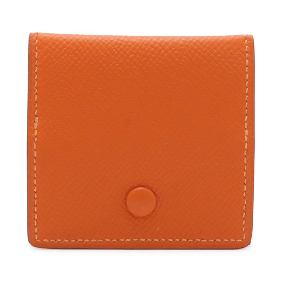 HERMES エルメス MC2 ポルトモネワット コインケース 小銭入れ コインパース スクエア 四角 ヴォーエプソン レザー オレンジ □O刻印 | HERMES