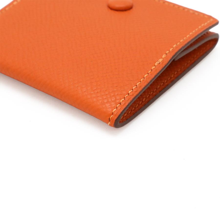 HERMES エルメス MC2 ポルトモネワット コインケース 小銭入れ コインパース スクエア 四角 ヴォーエプソン レザー オレンジ □O刻印 | HERMES | 02