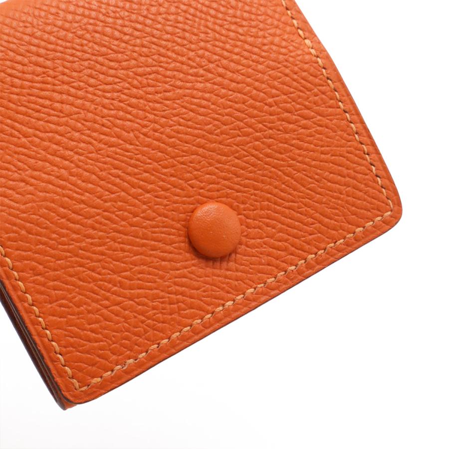 HERMES エルメス MC2 ポルトモネワット コインケース 小銭入れ コインパース スクエア 四角 ヴォーエプソン レザー オレンジ □O刻印 | HERMES | 03