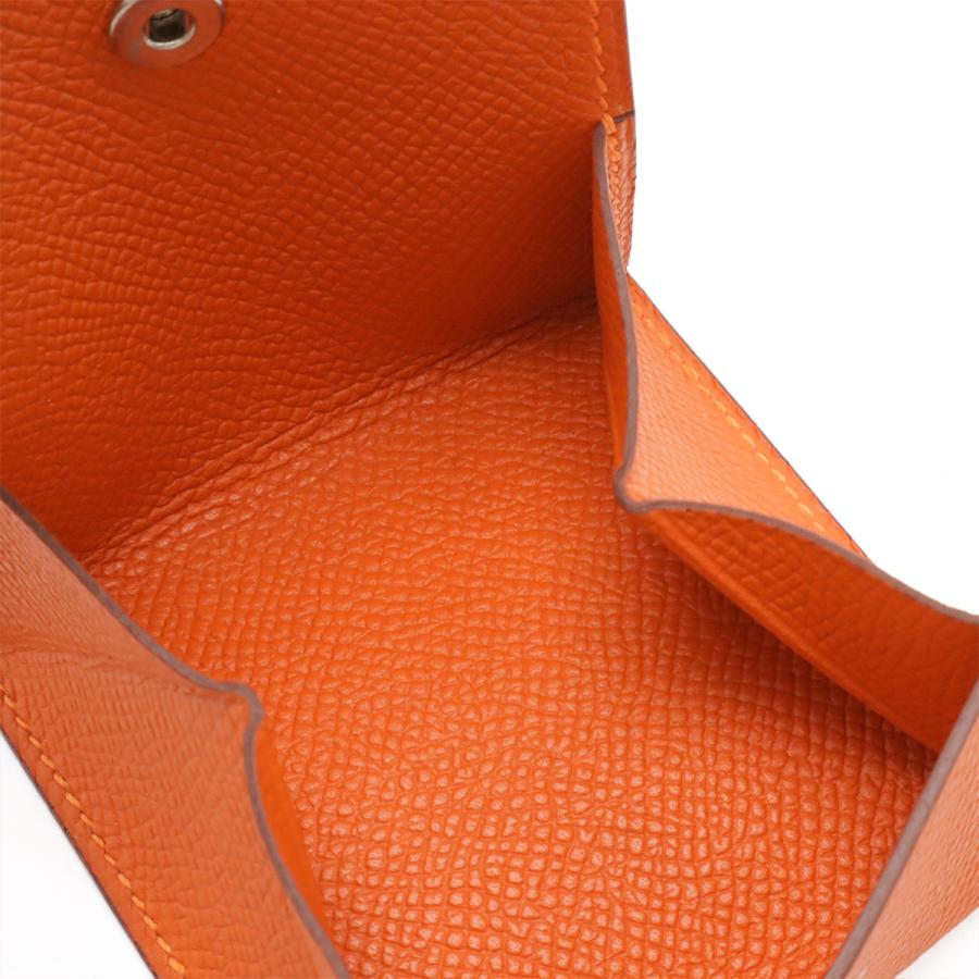 HERMES エルメス MC2 ポルトモネワット コインケース 小銭入れ コインパース スクエア 四角 ヴォーエプソン レザー オレンジ □O刻印 | HERMES | 04