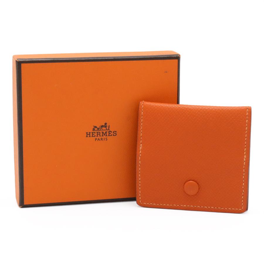 HERMES エルメス MC2 ポルトモネワット コインケース 小銭入れ コインパース スクエア 四角 ヴォーエプソン レザー オレンジ □O刻印 | HERMES | 05