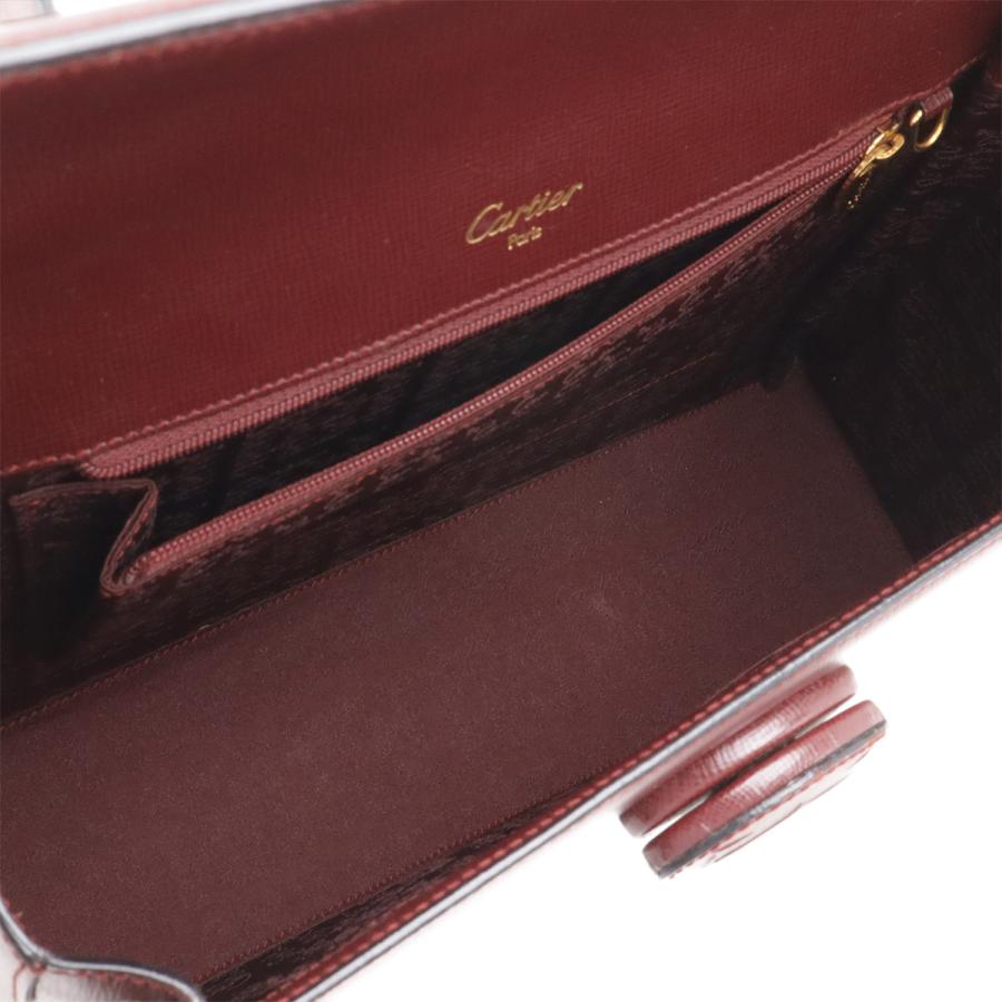 Cartier カルティエ マストライン フラップバッグ ハンドバッグ カーフレザー ボルドー ゴールド金具 L1000169 | Cartier | 05