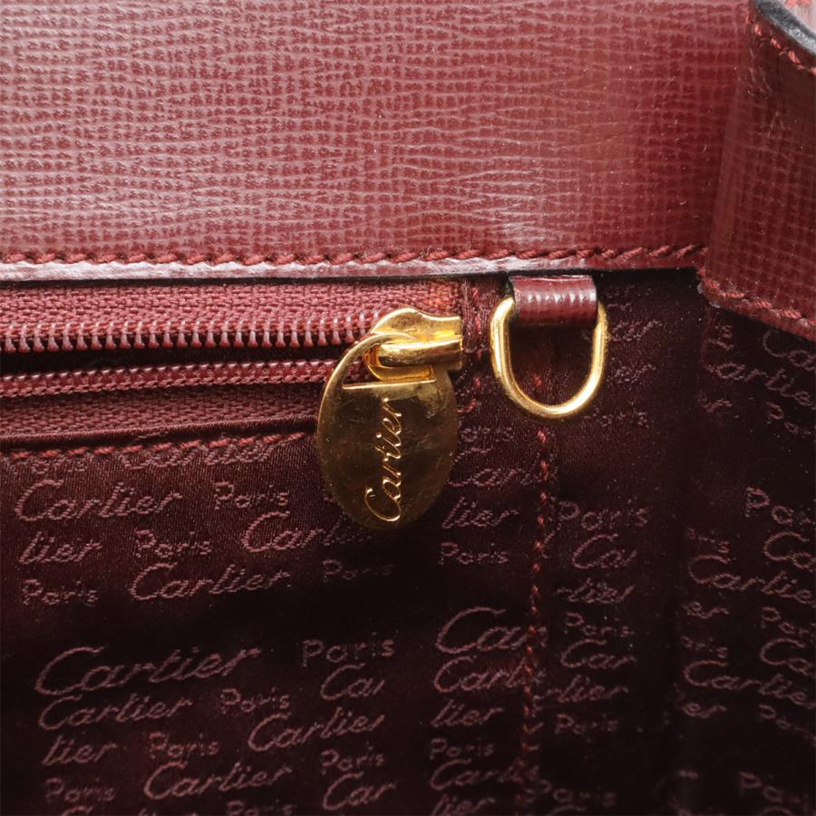 Cartier カルティエ マストライン フラップバッグ ハンドバッグ カーフレザー ボルドー ゴールド金具 L1000169 | Cartier | 06
