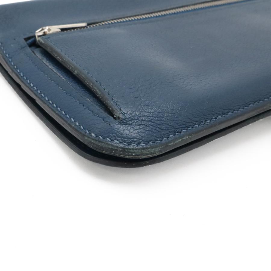 HERMES エルメス ドゴンレクトヴェルソ ドゴンロング 2つ折長財布 二つ折り長財布 レザー ブルー系 シルバー金具 D刻印 | HERMES | 02