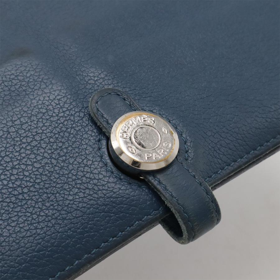 HERMES エルメス ドゴンレクトヴェルソ ドゴンロング 2つ折長財布 二つ折り長財布 レザー ブルー系 シルバー金具 D刻印 | HERMES | 03