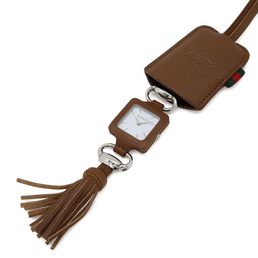 GUCCI グッチ ペンダントウォッチ ホワイト文字盤 SS レザー レディース QZ クォーツ 腕時計 130.5/YA130417 | GUCCI | 01