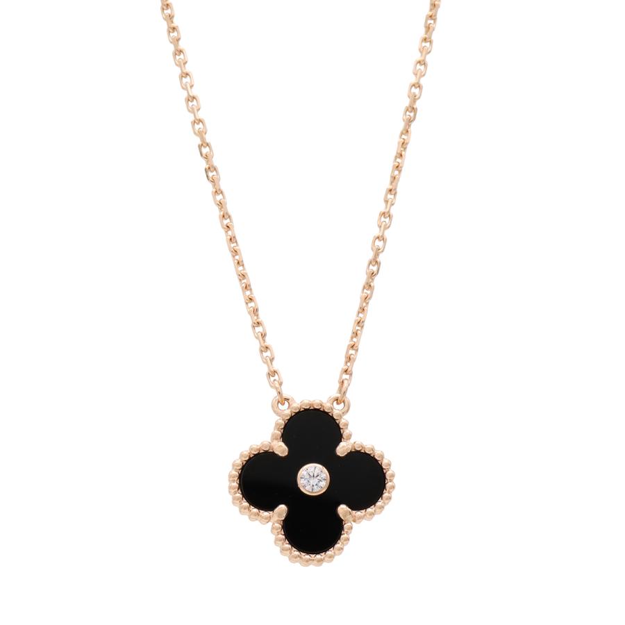 Van Cleef & Arpels ヴァン クリーフ & アーペル ヴィンテージアルハンブラ ネックレス K18PG オニキス 1PD 2016年限定 | Van Cleef ＆ Arpels