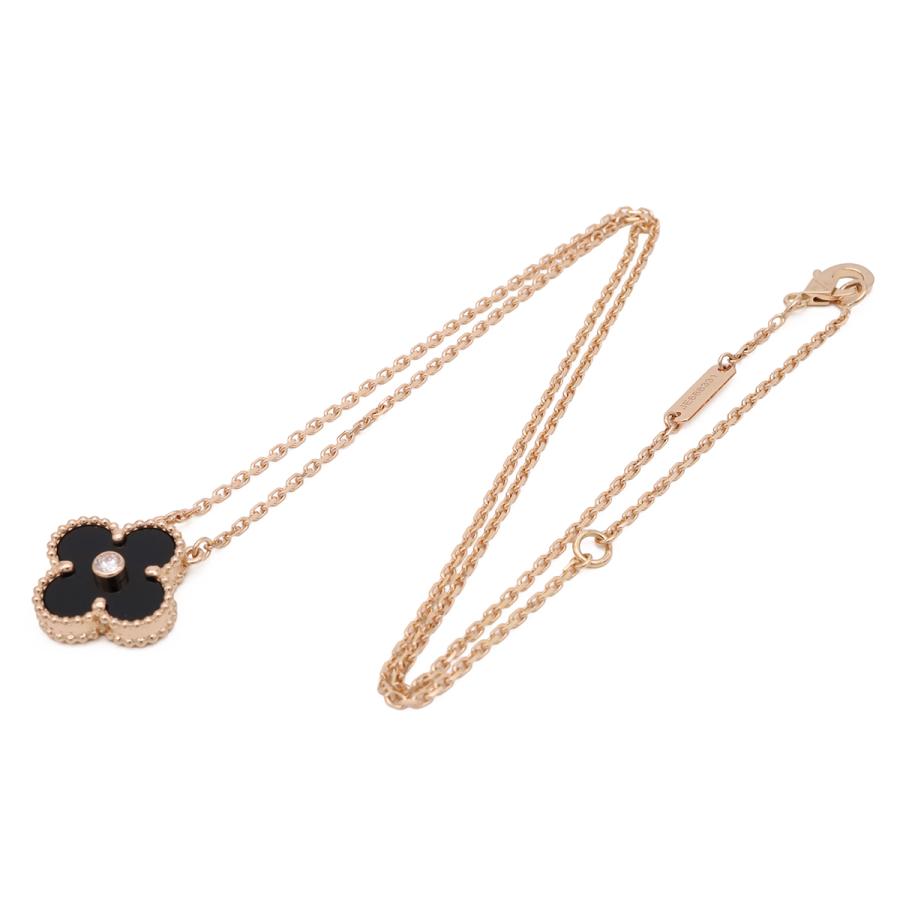 Van Cleef & Arpels ヴァン クリーフ & アーペル ヴィンテージアルハンブラ ネックレス K18PG オニキス 1PD 2016年限定 | Van Cleef ＆ Arpels | 01