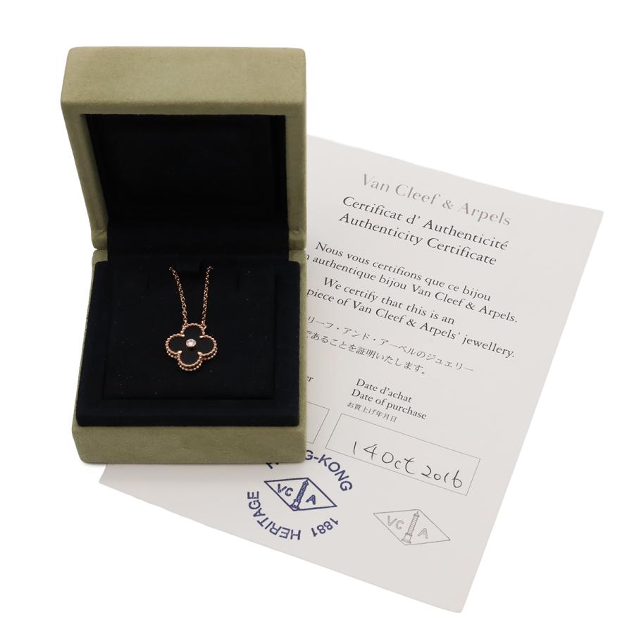 Van Cleef & Arpels ヴァン クリーフ & アーペル ヴィンテージアルハンブラ ネックレス K18PG オニキス 1PD 2016年限定 | Van Cleef ＆ Arpels | 06