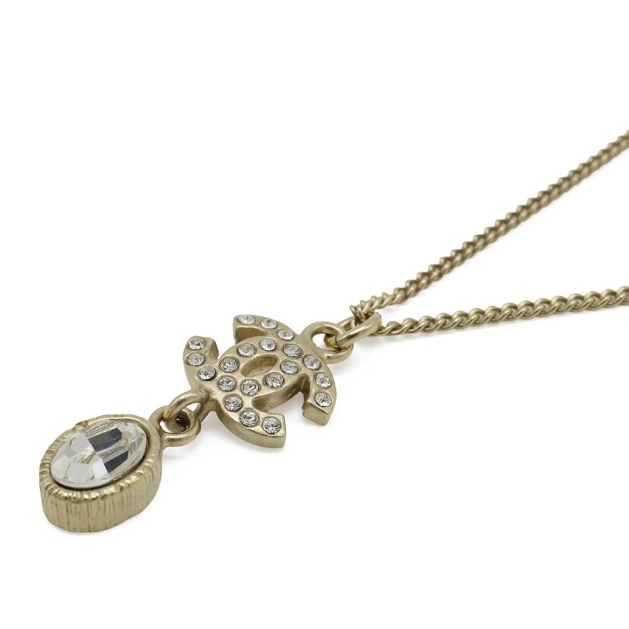 CHANEL シャネル ココマーク ネックレス ペンダント ラインストーン クリスタル GP ゴールド 09A | CHANEL | 02