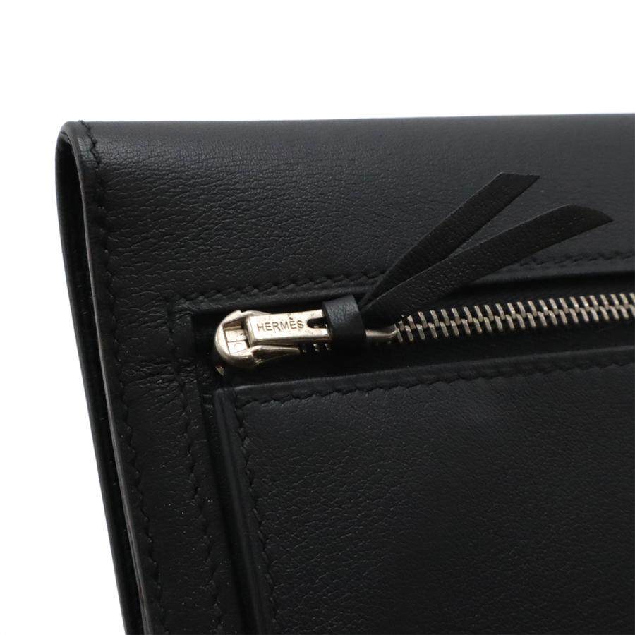 HERMES エルメス ドゴンレクトヴェルソ ドゴンロング 2つ折長財布 二つ折り長財布 ヴォースイフト レザー ブラック 黒 シルバー金具 | HERMES | 05