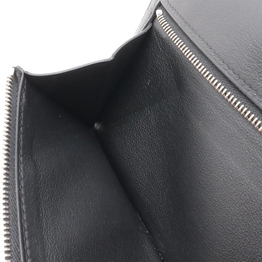 HERMES エルメス ドゴンレクトヴェルソ ドゴンロング 2つ折長財布 二つ折り長財布 ヴォースイフト レザー ブラック 黒 シルバー金具 | HERMES | 07