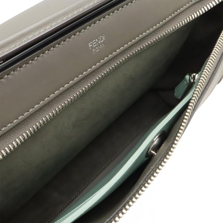 FENDI フェンディ ドットコム 編み込み ハンドバッグ 2WAY ショルダーバッグ セミショルダー レザー グレー シルバー金具 ポーチ付き | FENDI | 07