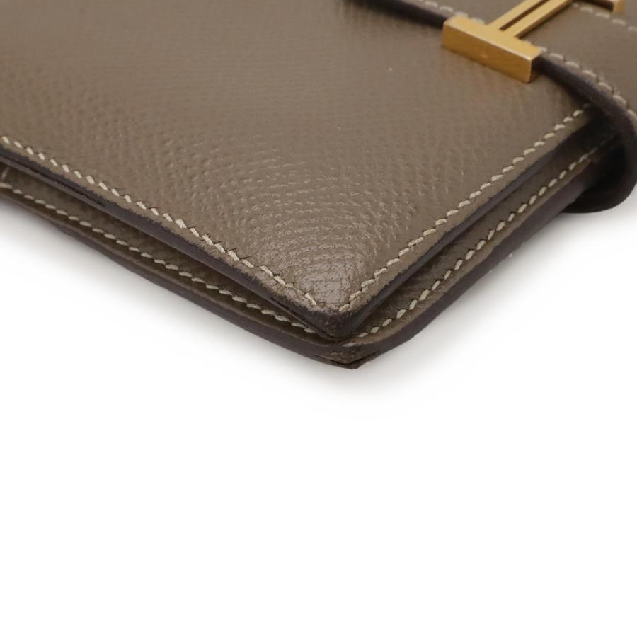 HERMES エルメス ベアンコンパクト 2つ折り財布 二つ折り財布 ヴォーエプソン レザー エトゥープ グレージュ系 ゴールド金具 D刻印 | HERMES | 02