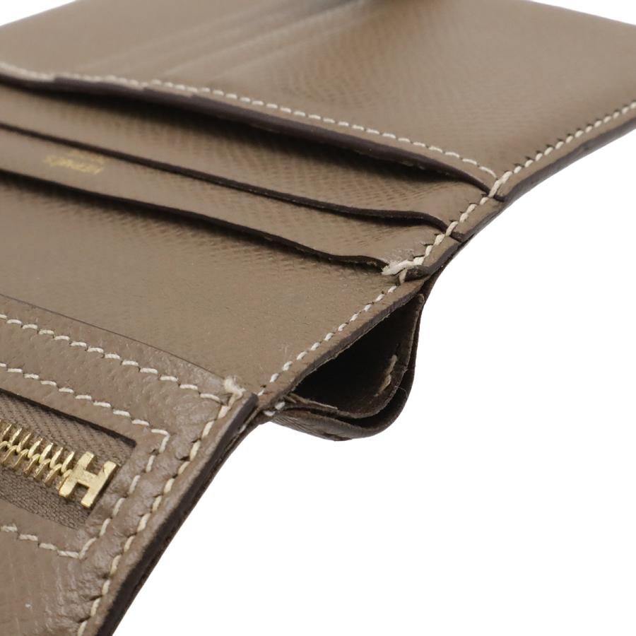 HERMES エルメス ベアンコンパクト 2つ折り財布 二つ折り財布 ヴォーエプソン レザー エトゥープ グレージュ系 ゴールド金具 D刻印 | HERMES | 05