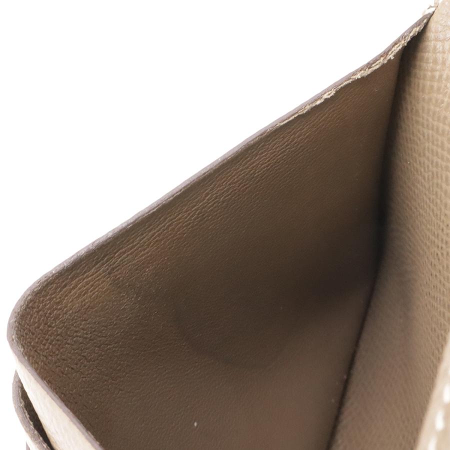 HERMES エルメス ベアンコンパクト 2つ折り財布 二つ折り財布 ヴォーエプソン レザー エトゥープ グレージュ系 ゴールド金具 D刻印 | HERMES | 06