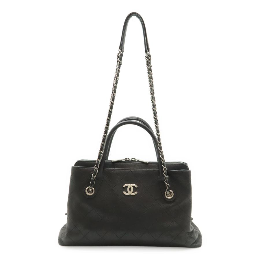 CHANEL シャネル マトラッセ ハンドバッグ 2WAY チェーンショルダー ショルダーバッグ キャビアスキン レザー ブラック 黒 シルバー金具 | CHANEL