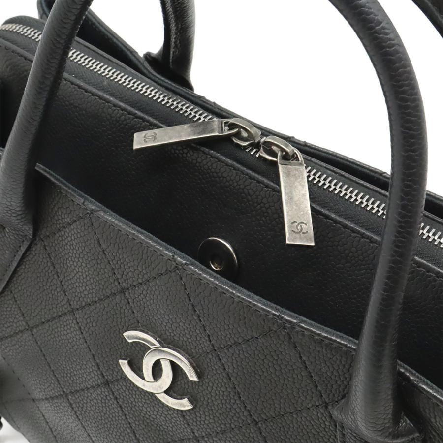 CHANEL シャネル マトラッセ ハンドバッグ 2WAY チェーンショルダー ショルダーバッグ キャビアスキン レザー ブラック 黒 シルバー金具 | CHANEL | 04
