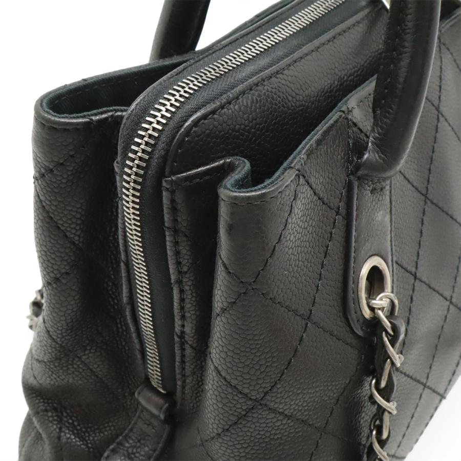 CHANEL シャネル マトラッセ ハンドバッグ 2WAY チェーンショルダー ショルダーバッグ キャビアスキン レザー ブラック 黒 シルバー金具 | CHANEL | 06