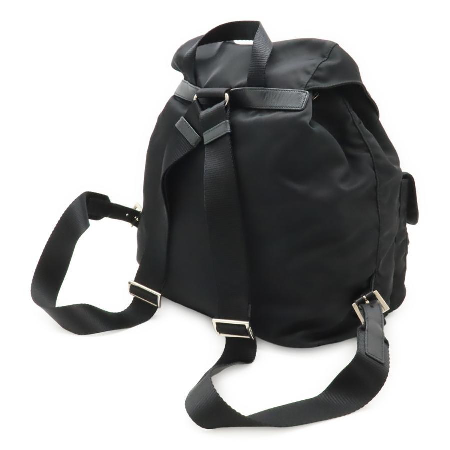 PRADA プラダ トライアングルロゴ バックパック リュックサック デイパック ナイロン レザー NERO 黒 ブラック シルバー金具 1BZ811 | PRADA | 01