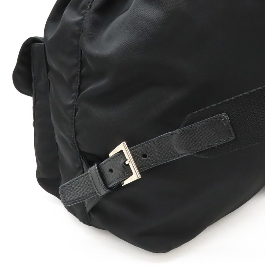 PRADA プラダ トライアングルロゴ バックパック リュックサック デイパック ナイロン レザー NERO 黒 ブラック シルバー金具 1BZ811 | PRADA | 04