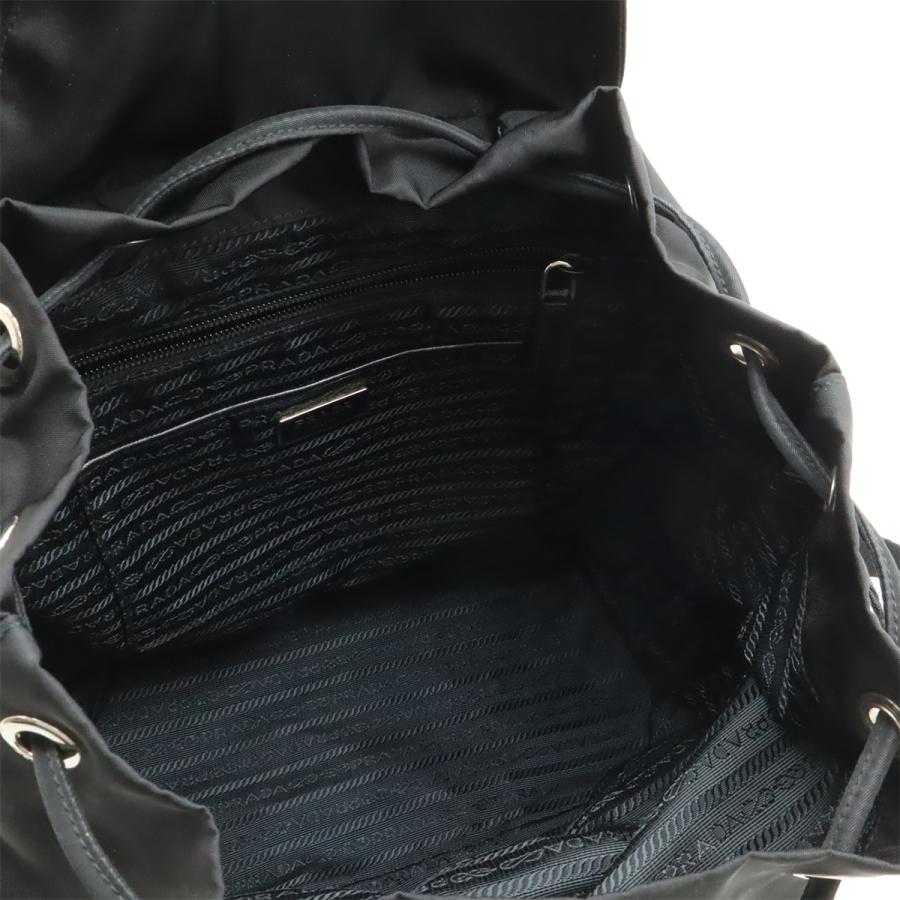 PRADA プラダ トライアングルロゴ バックパック リュックサック デイパック ナイロン レザー NERO 黒 ブラック シルバー金具 1BZ811 | PRADA | 06
