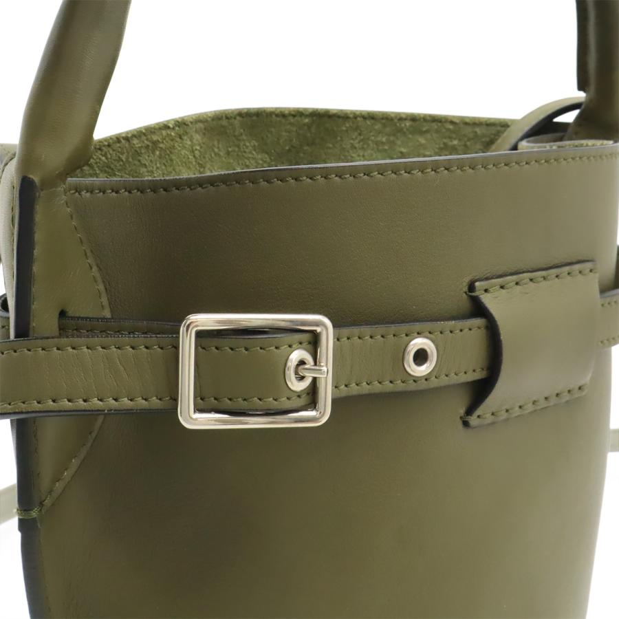 CELINE セリーヌ ビッグバッグ バケット ナノ ハンドバッグ 2WAY ショルダーバッグ 斜め掛け レザー カーキグリーン シルバー金具 187243 | CELINE | 06