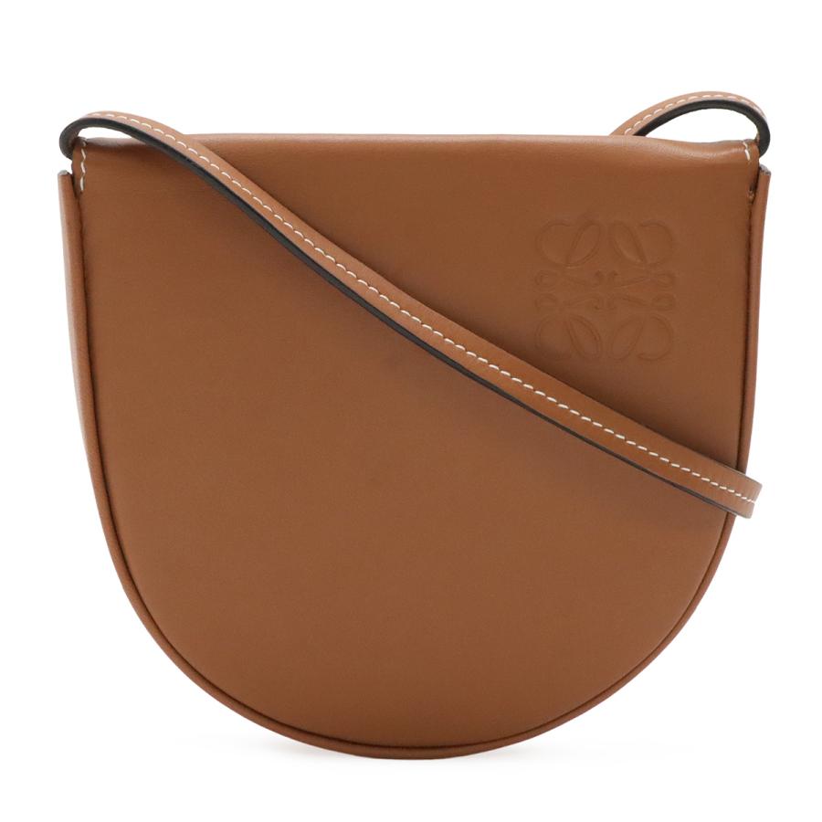 LOEWE ロエベ アナグラム ヒールポーチ スモール ショルダーバッグ ショルダーポーチ ポシェット 斜め掛け カーフ レザー タン 茶 | LOEWE