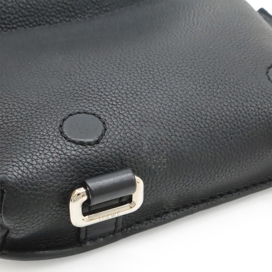 LOEWE ロエベ アナグラム ミリタリー バムバッグ ボディバッグ ショルダーバッグ 斜め掛け レザー ブラック 黒 シルバー金具 317.12AB234 | LOEWE | 06
