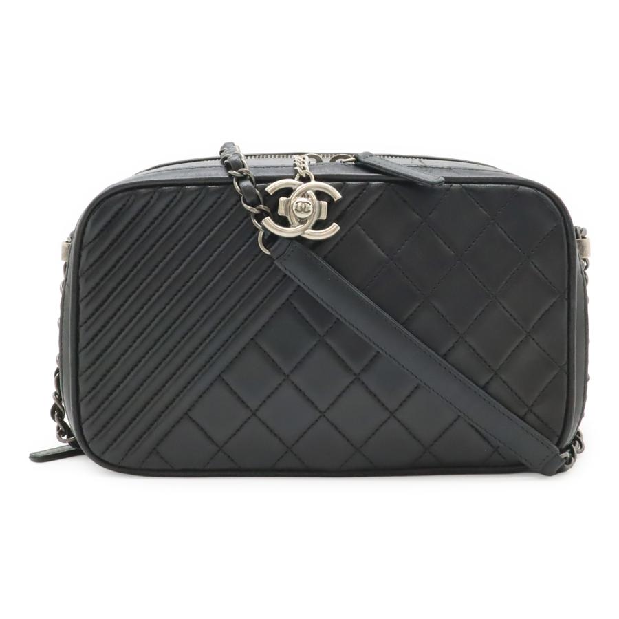 CHANEL シャネル ボーイシャネル カメラバッグ チェーンショルダー ショルダーバッグ ポシェット キルティング レザー ブラック 黒 | CHANEL