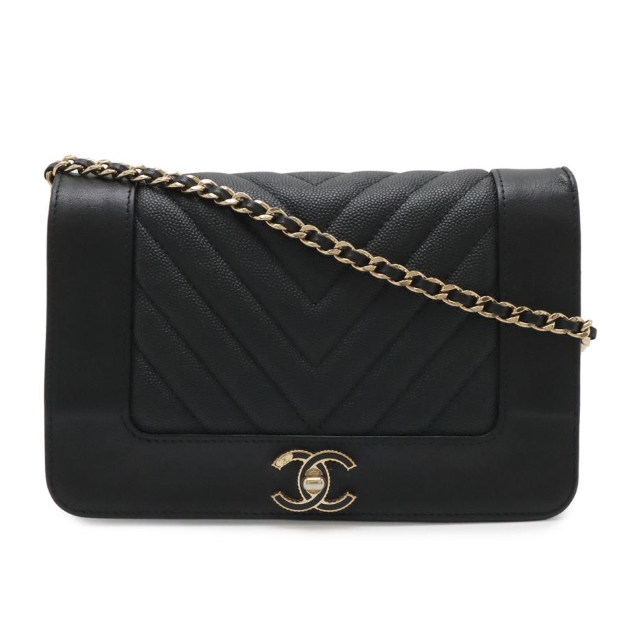 CHANEL シャネル マドモアゼル ヴィンテージ Vステッチ シェブロン チェーンウォレット ショルダーバッグ キャビアスキン レザー | CHANEL