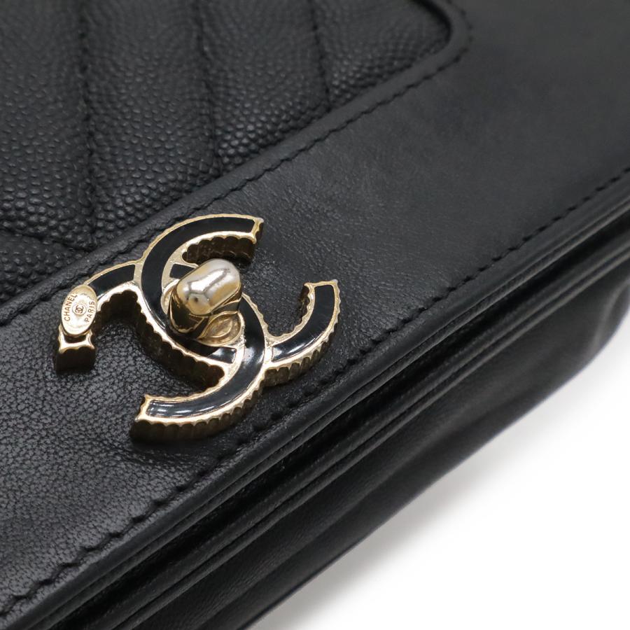CHANEL シャネル マドモアゼル ヴィンテージ Vステッチ シェブロン チェーンウォレット ショルダーバッグ キャビアスキン レザー | CHANEL | 03