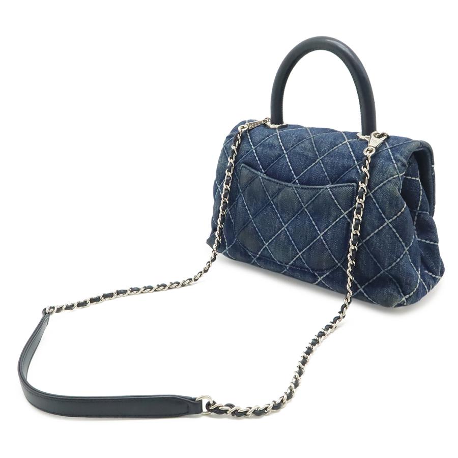 CHANEL シャネル ワイルドステッチ トップハンドル フラップバッグ ココハンドルXS ハンドバッグ 2WAY チェーンショルダー デニム ブルー | CHANEL | 01