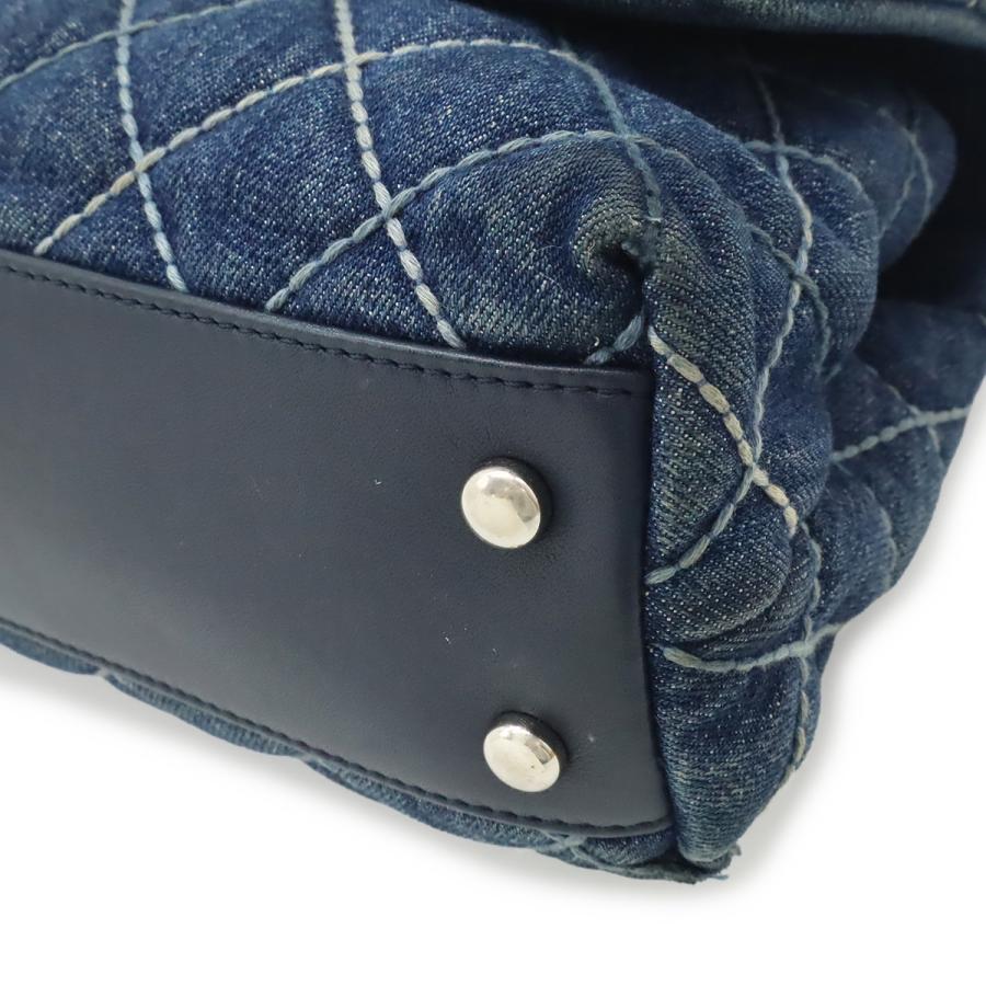 CHANEL シャネル ワイルドステッチ トップハンドル フラップバッグ ココハンドルXS ハンドバッグ 2WAY チェーンショルダー デニム ブルー | CHANEL | 02