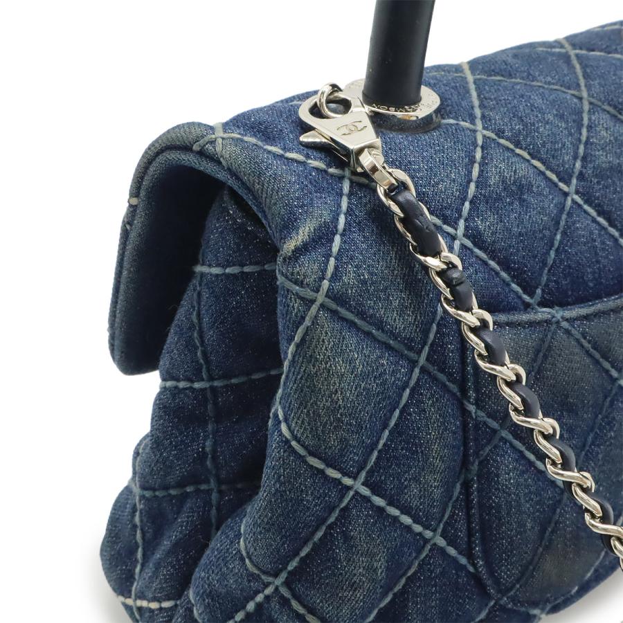 CHANEL シャネル ワイルドステッチ トップハンドル フラップバッグ ココハンドルXS ハンドバッグ 2WAY チェーンショルダー デニム ブルー | CHANEL | 03